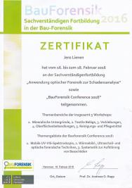 Zertifikat Bau-Forensik