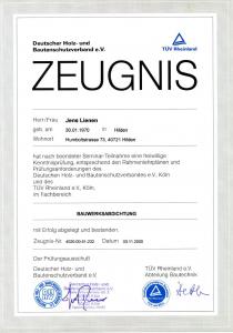 TÜV-Zeugnis Abdichtung