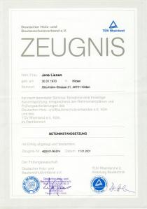 TÜV-Zeugnis Betoninstandsetzung